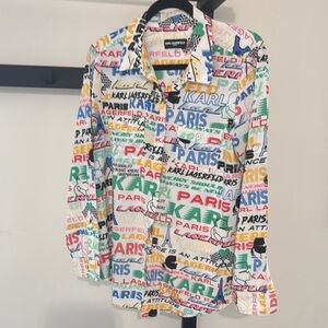 Karl Lagerfeld Multicolor Graphic Men's Shirt